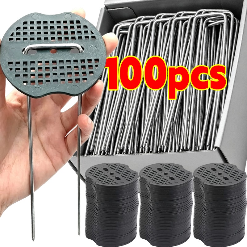 Gardening Tools Types - U자형 정원 스테이플 플라스틱 가스켓 헤비