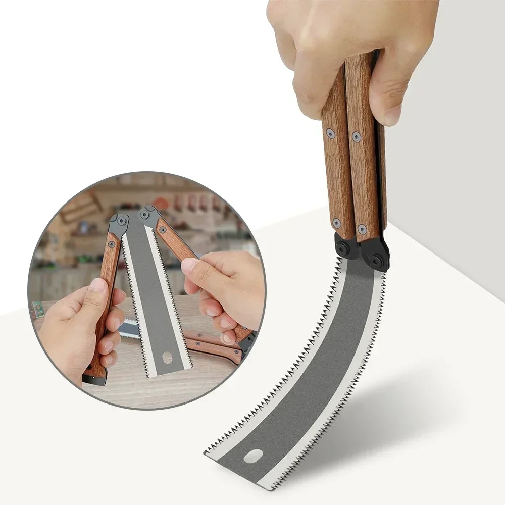 Gardening Hand Tools Japanese - 일본식 양날 접이식 톱, 나무 손잡이