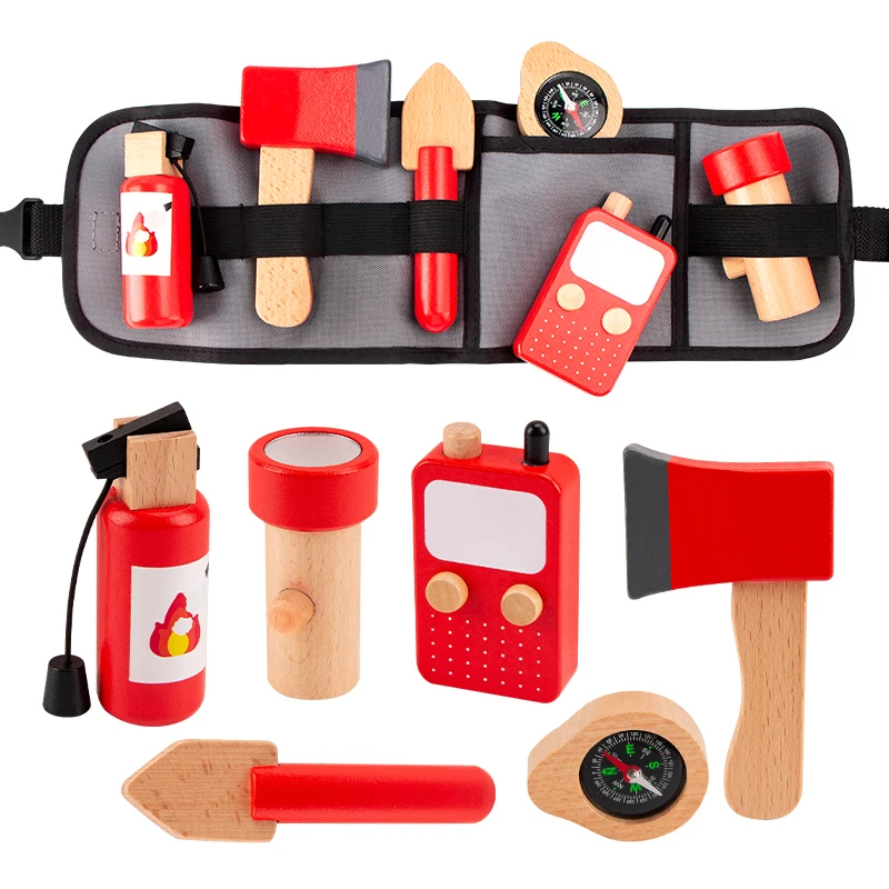 Gardening Tools Kids Set - 나무로 만든 어린이 시뮬레이션 도구 소방관