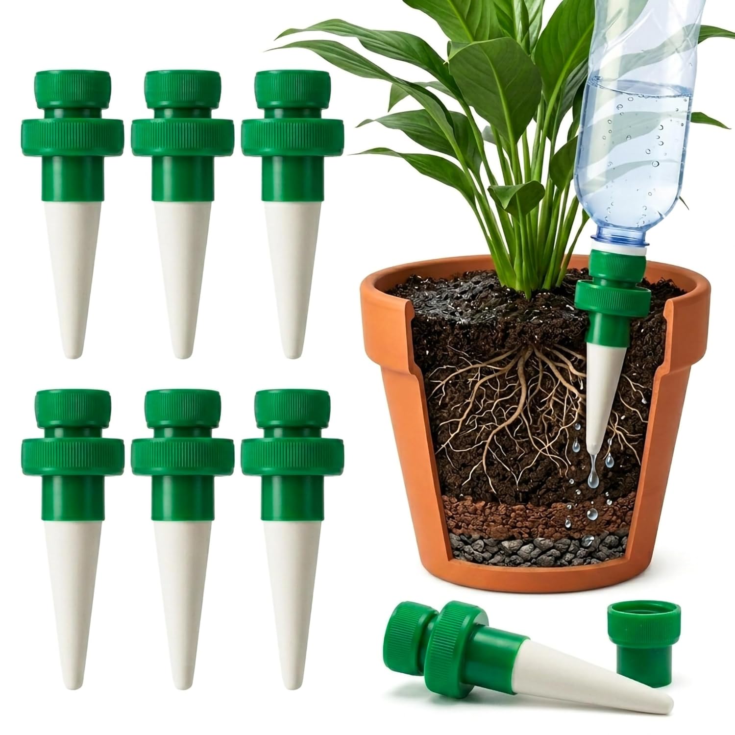 테라코타 플라스틱 병용 급수 스파이크 6개, 실내외 식 - Automatic Plant Waterer 리뷰 및 가격