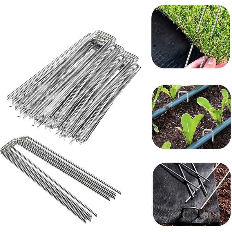 10개 U자형 정원 못 인조 잔디 못 헤비 펜스 파일  - Gardening Tools For Weeds 리뷰 및 가격