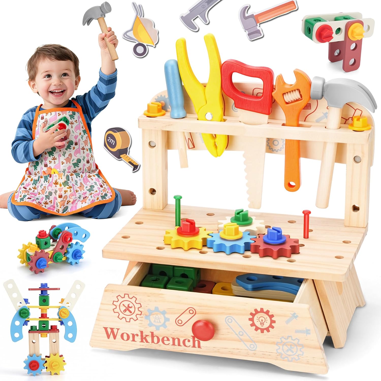 어린이용 나무 공구 벤치, 몬테소리 교육용 역할 놀이  - Gardening Tools Kids Set 리뷰 및 가격