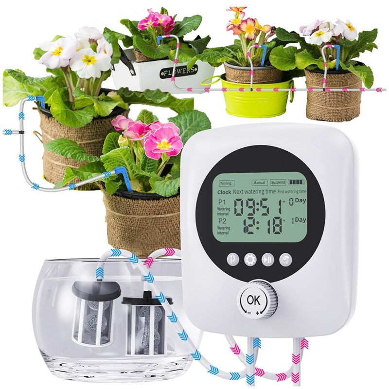 ALIM-30개 화분용 이중 펌프 자동 급수기, 휴가용 - Automatic Plant Waterer 리뷰 및 가격