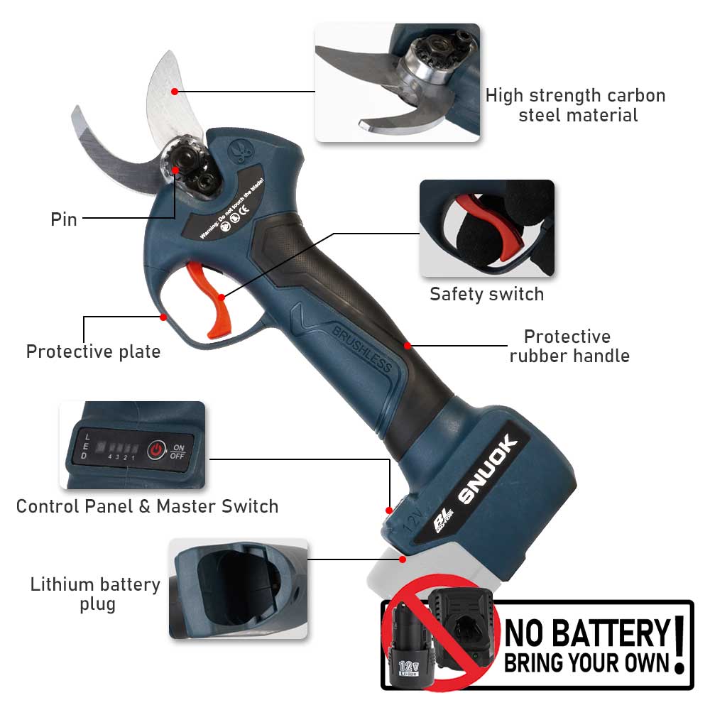 SNUOK 12V 브러시리스 전기 가지치기 가위 DIY - Gardening Tools Battery Powered 리뷰 및 가격