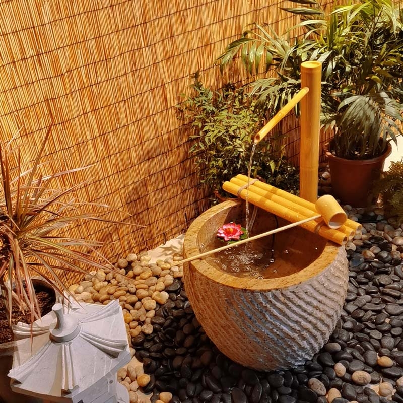 일본식 대나무 징루 돌그릇 흐르는 물 야외 안뜰 장식  - Gardening Hand Tools Japanese 리뷰 및 가격