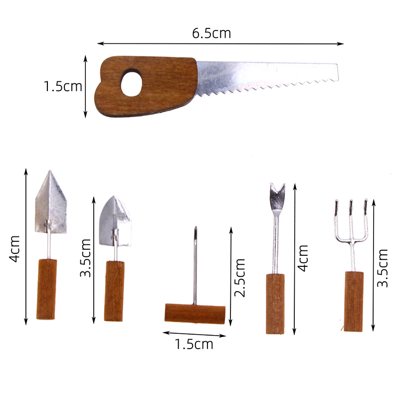 6개/세트 인형집 미니어처 시뮬레이션 농기구 1:12  - Gardening Tools Kids Set 리뷰 및 가격