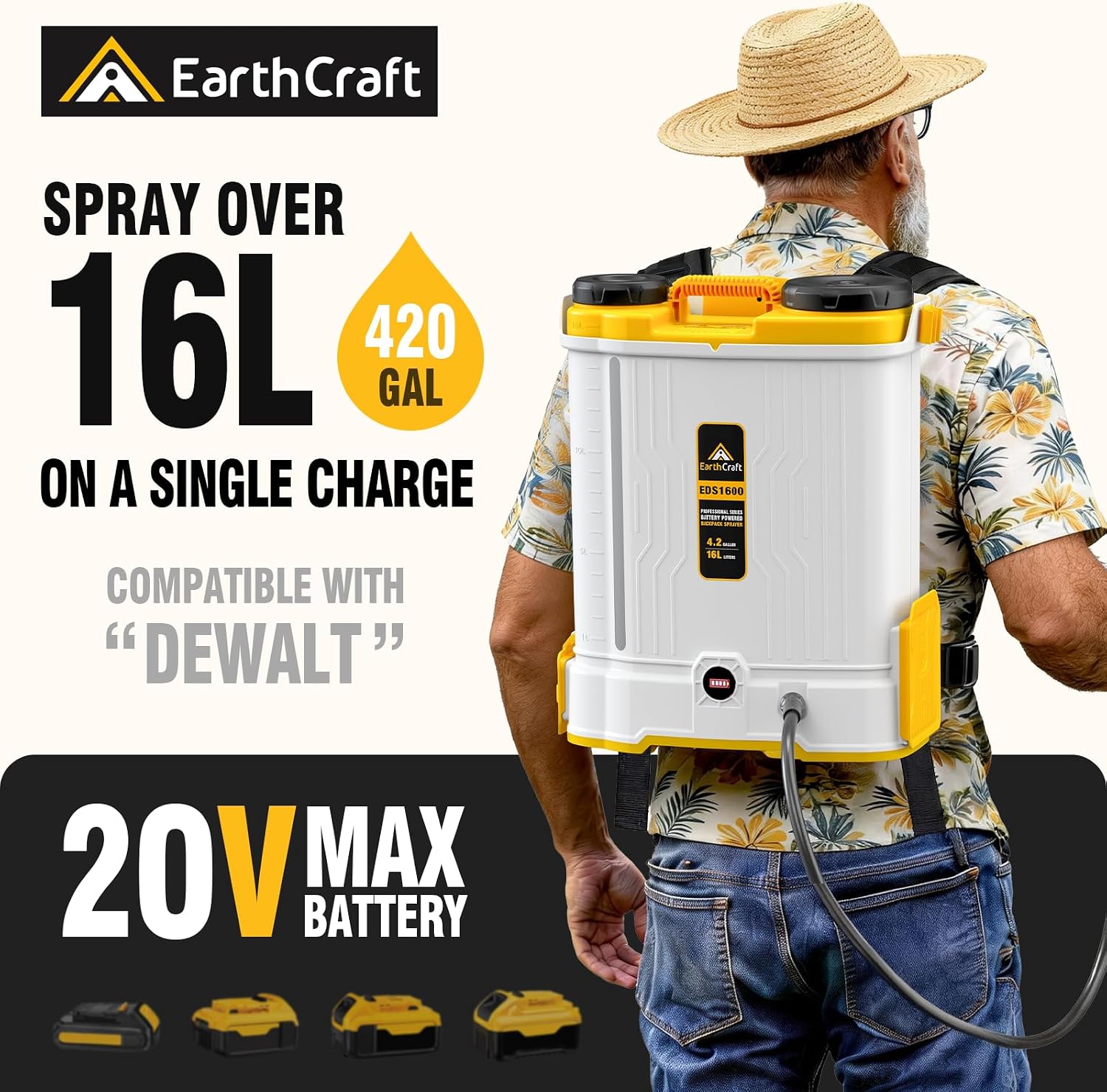 4.2갤런 배터리 구동 백팩 분무기, DeWalt 20 - Gardening Tools Battery Powered 리뷰 및 가격