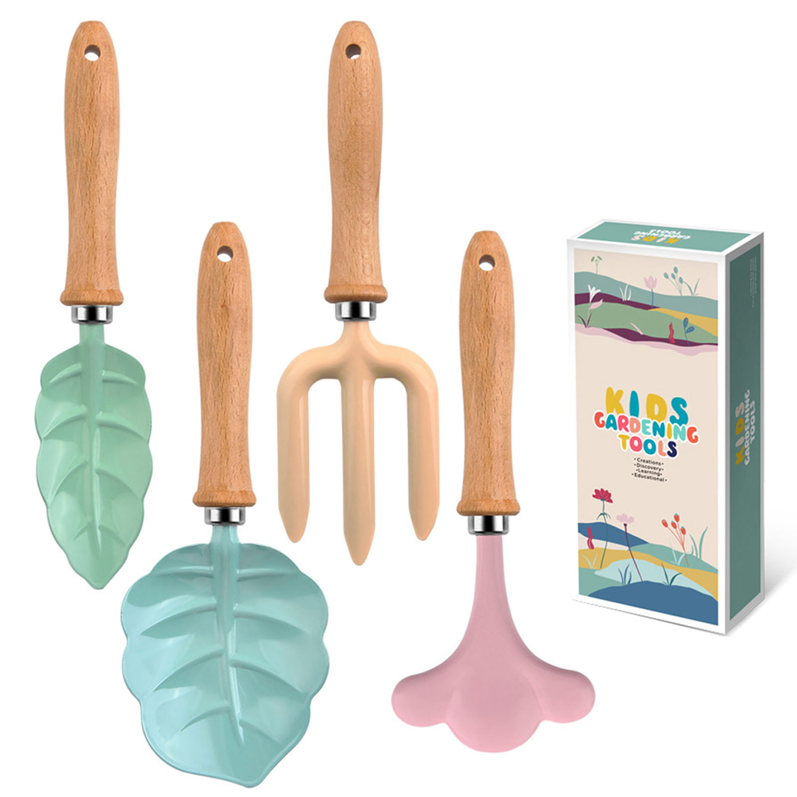 작은 정원사 도구 세트, 나무 손 삽 갈퀴 포크 세트, - Gardening Tools Kids Set 리뷰 및 가격